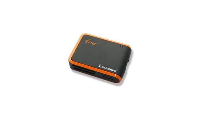 i-tec USB 2.0 All-in-One Memory Card Reader - BLACK/ORANGE