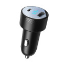 Car charger with voltmeter 53W (USB C, USB) Joyroom JR-CCD01 black