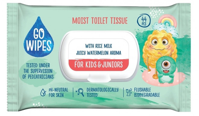 GOWIPES WET WC PAPER FOR KIDS&JUN 44PCS