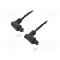 Cable;Toslink plug angled,both sides;1m;black;Øout:4mm