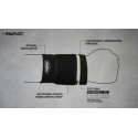 AVENTO Wristband with elastic strap Black/Silver grey L/XL