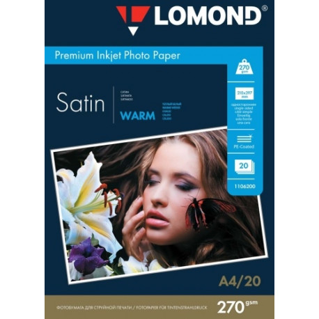 Lomond Premium Photo Paper Satin 270 g/m2 A4, 20 sheets, Warm