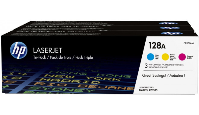 Hewlett-Packard Toner 128A Tri-Pack CF371AM