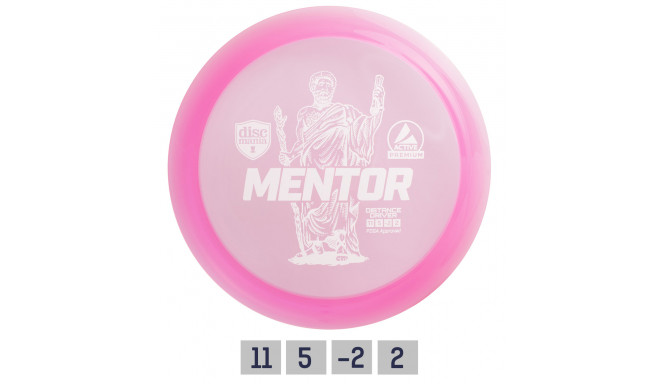 Discgolf DISCMANIA Kaugmaa Ketas MENTOR Active Premium Roosa 11/5/-2/2