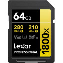 Lexar memory card SDXC 64GB Professional 1800x UHS-II U3 V60