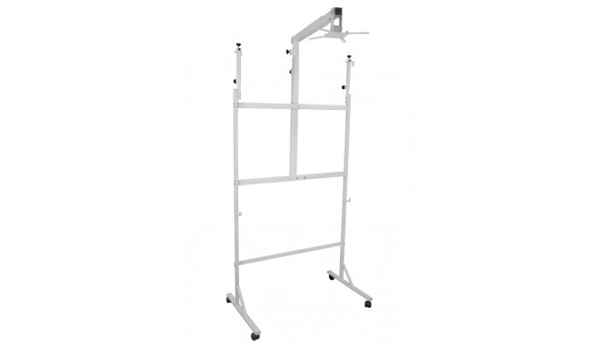 Interactive whiteboard mobile stand with projector arm