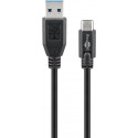 Goobay Sync&Charge Super Speed 73141 3 m, Black, USB 3.0 type A (male), USB -C
