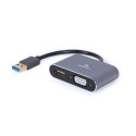 Gembird A-USB3-HDMIVGA-01 USB graphics adapter 3840 x 2160 pixels Grey