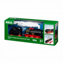 BRIO battery steam locomotive with water tank, toy vehicle (black/red)