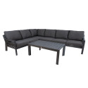 Garden furniture set TOMSON table and corner sofa, grey