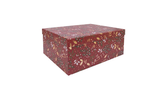 Box ARIEL-1, with a lid 37,5x29xH16cm, red/gold