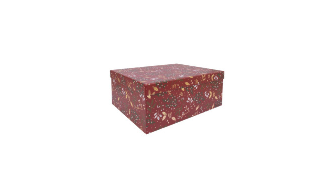 Box ARIEL-7, with a lid 25x18xH10,5cm, red/gold