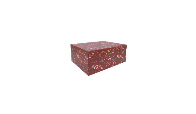 Box ARIEL-10, with a lid 19x13xH8cm, red/gold