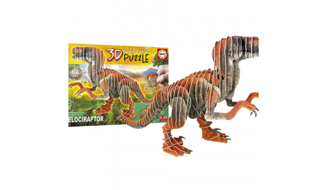3D Puzle Educa Velociraptor 58 Daudzums 3D