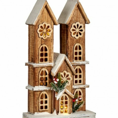 Dekoratiivkuju Krist+ YF19-49 YF19-49 Valge Pruun Maja 25 x 46 x 9 cm Kerge (6 Ühikut)