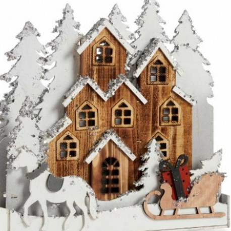 Dekoratiivkuju Krist+ YF19-110 YF19-110 Valge Pruun Linn 44 x 44,5 x 6 cm Kerge (4 Ühikut)