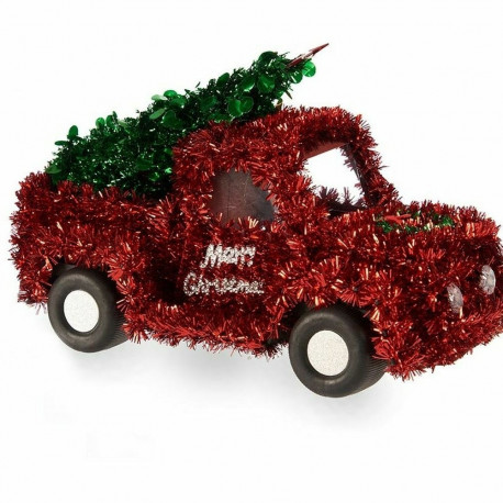 Christmas bauble Krist+ 18CH422 18CH422 Red Green Van 15 x 18 x 27 cm Tinsel (8 Units)