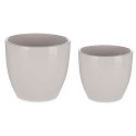 Set of pots Ø 22 cm Ø 28 cm 2 Pieces Grey Clay