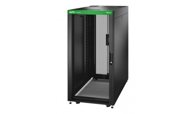 APC EASY RACK 600MM/24U/1000MM , WITH ROOF, SIDE PANEL,CASTORS,FEET AND 4 BRACKETS, NO BOTTOM, BLACK