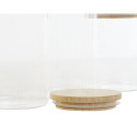 3 toru Home ESPRIT Läbipaistev Silikoon Bambus Borosilikaatklaas 10 x 10 x 22,3 cm
