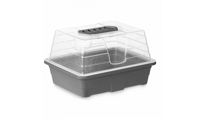 Greenhouse Grey Transparent Plastic 21,5 x 12,8 x 17,4 cm (16 Units)