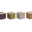 Salt Shaker with Lid DKD Home Decor Green Pink Mustard Lilac Bamboo 750 ml 14 x 12,5 x 12 cm (4 Unit