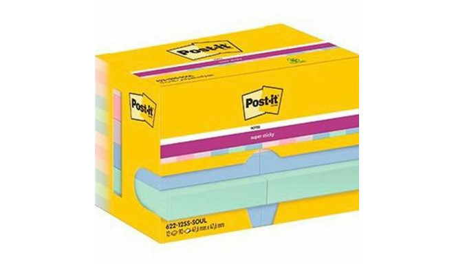 Sticky Notes Post-it Super Sticky Multicolour 12 Pieces 47,6 x 47,6 mm (2 Units)