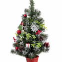 Christmas Tree Red Multicolour Plastic Pineapples 60 cm
