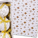 Christmas Baubles White Golden Paper Polyfoam 7,5 x 7,5 x 7,5 cm (6 Units)