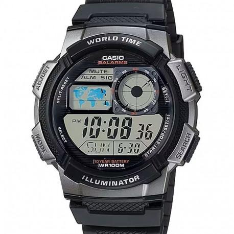 Meeste Kell Casio WORLD TIME ILLUMINATOR Must (Ø 43 mm)