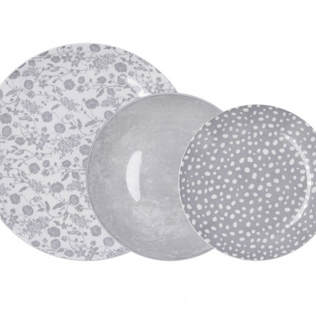 Tableware Bidasoa Aquilea Grey Ceramic 12 Pieces