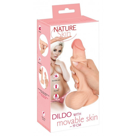 Nature Skin dildo liikuva nahaga 18,7cm