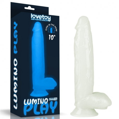 Lovetoy dildo Lumino Play pimeduses helendav iminapaga 26cm