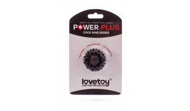 Pierścień na penisa Lovetoy Power Plus czarny śr. 1,6cm