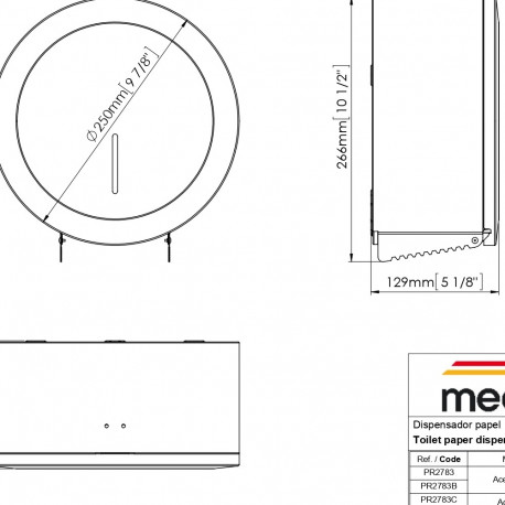 MEDICLINICS PR2783 TOILET PAPER DISP. INDUST.23Øcm, WHITE