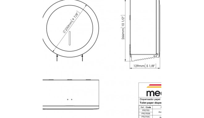 MEDICLINICS PR2783 TOILET PAPER DISP. INDUST.23Øcm, WHITE
