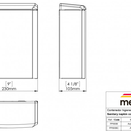 MEDICLINICS PP0006 higieninių servetėlių šiukšliadėžė 6L, balta