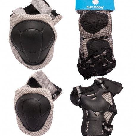 Sun Baby kaitsmete komplekt Tracker rulluiskudele ja tõukerattale suurus S, hall