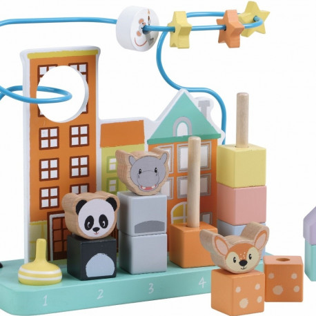 Zabawka drewniana edukacyjna liczydło sorter 20 elementów, 24 cm