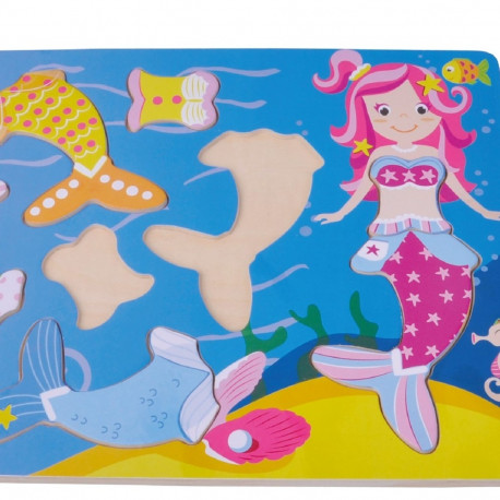 Puidust pusle merineitsi 9-osaline 26x20cm printsessile