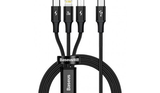 Baseus Rapid Series 3-in-1 cable USB-C For M+L+T 20W 1.5m Black