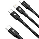 Baseus Rapid Series 3-in-1 cable USB-C For M+L+T 20W 1.5m Black