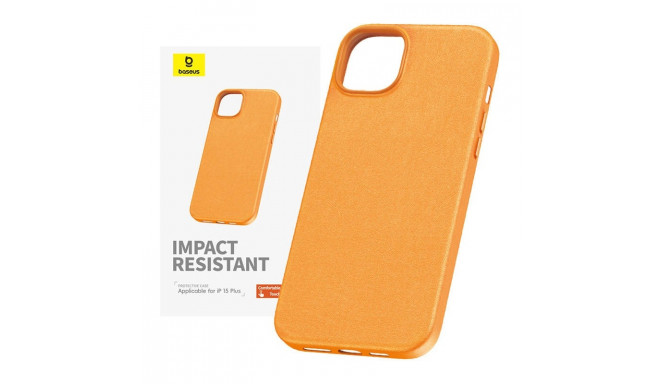 Phone Case for iPhone 15 Plus Baseus Fauxther Series (Orange)