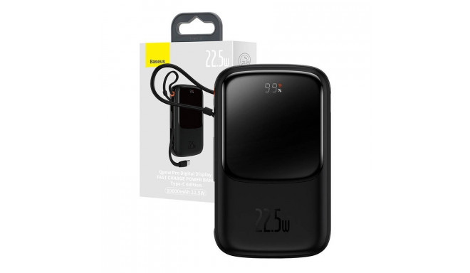 Powerbank Baseus Qpow PRO with cable, 10000mAh, 22.5W (Black)