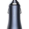 Baseus Golden Contactor Pro car charger, USB + USB-C, QC4.0+, PD, SCP, 40W (gray)