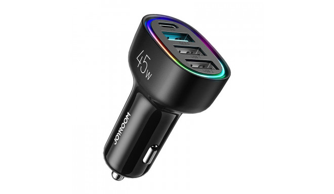 Car charger Joyroom JR-CL09, 4-port, 1x USB-C PD, 1x QC3.0 USB, 2x USB (black)