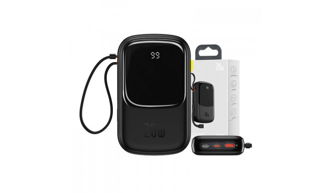 Powerbank Baseus Qpow PRO with Lightning cable, USB-C port and USB 20000mAh, 20W (Black)