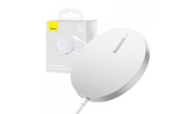 Magnetic Wireless Charger Baseus Simple Mini3 15W (Silver)