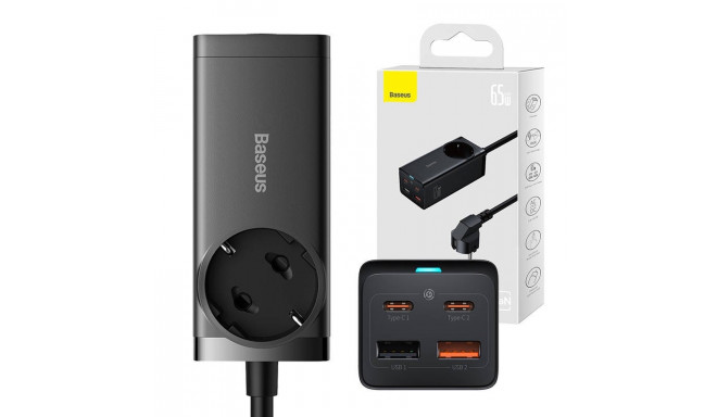 Baseus case USB-laadija/pikendusjuhe GaN3 Pro 2xUSB + 2xUSB-C + AC 65W