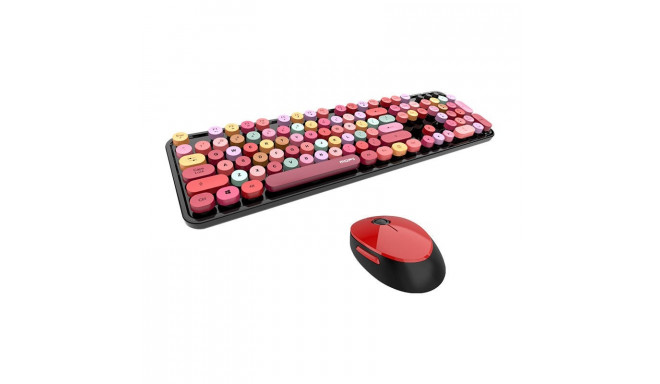 Wireless keyboard + mouse set MOFII Sweet 2.4G (black&red)